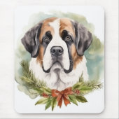 St. Bernard Weihnachtsfeiertag Mousepad (Vorne)