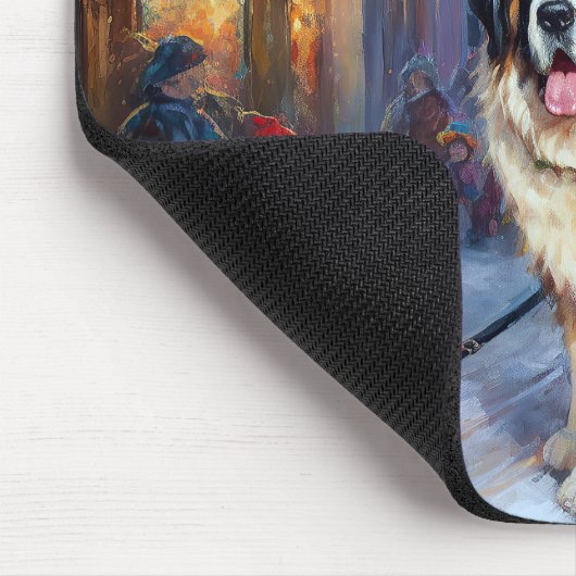 St. Bernard Weihnachtsfeiertag Mousepad (Ecke)