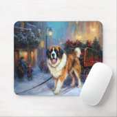 St. Bernard Weihnachtsfeiertag Mousepad (Mit Mouse)