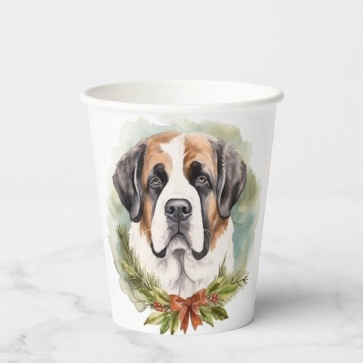 St. Bernard Weihnachtsfeiertag Pappbecher (Rückseite)