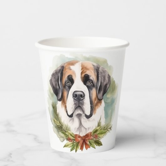 St. Bernard Weihnachtsfeiertag Pappbecher (Vorderseite)