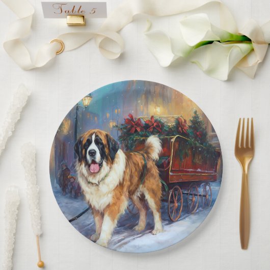St. Bernard Weihnachtsfeiertag Pappteller (Hochzeit)