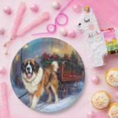 St. Bernard Weihnachtsfeiertag Pappteller (Party)