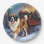 St. Bernard Weihnachtsfeiertag Pappteller (Vorderseite)