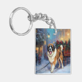 St. Bernard Weihnachtsfeiertag Schlüsselanhänger (Vorderseite links)