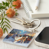 St. Bernard Weihnachtsfeiertag Schlüsselanhänger (Vorderseite rechts)