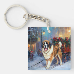 St. Bernard Weihnachtsfeiertag Schlüsselanhänger