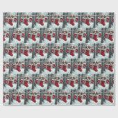 St. Bernard Welpe zu Weihnachten Strumpf Geschenkpapier (Flach)