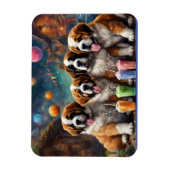 St. Bernard Welpen und Milchshakes Magnet (Vertikal)
