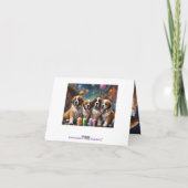 St. Bernard Welpen und Milkshakes Geburtstag Karte (Rückseite)