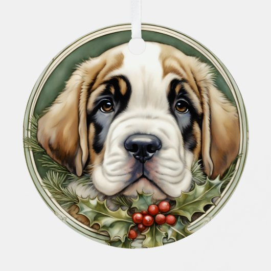 St. Bernard Welppy's First Christmas Ornament (Rückseite)