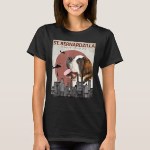 St. Bernardzilla Funny Festival Moon and Stars T-Shirt