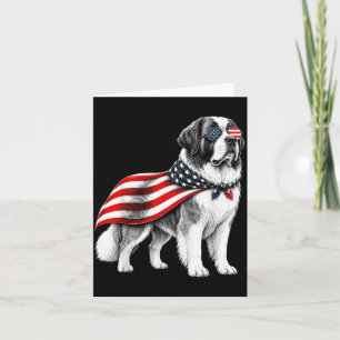 St. Bernhard 4. Juli Amerikanische Flagge Hund Karte