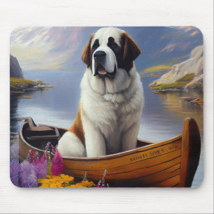 St. Bernhard auf einem Paddel: Ein landschaftliche Mousepad
