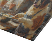 St. Bernhard beim Kochen in der Küche Schneidebrett (Ecke)