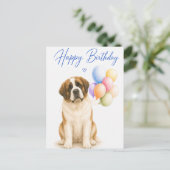 St. Bernhard Geburtstag Postkarte (Stehend Vorderseite)