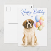 St. Bernhard Geburtstag Postkarte (Vorne/Hinten)