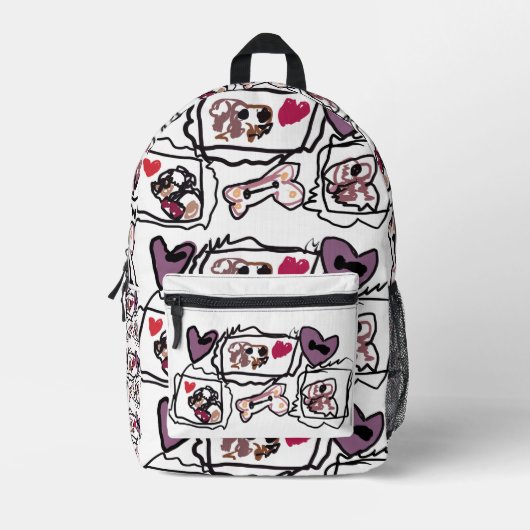 St. Bernhard-Herzen Bedruckter Rucksack (Vorderseite)