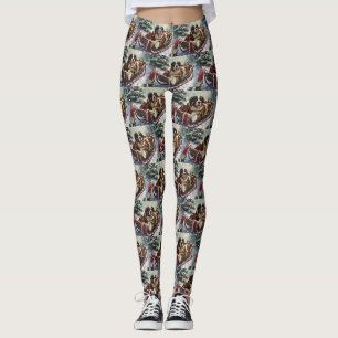 St. Bernhard Hund Weihnachten Festlich Leggings