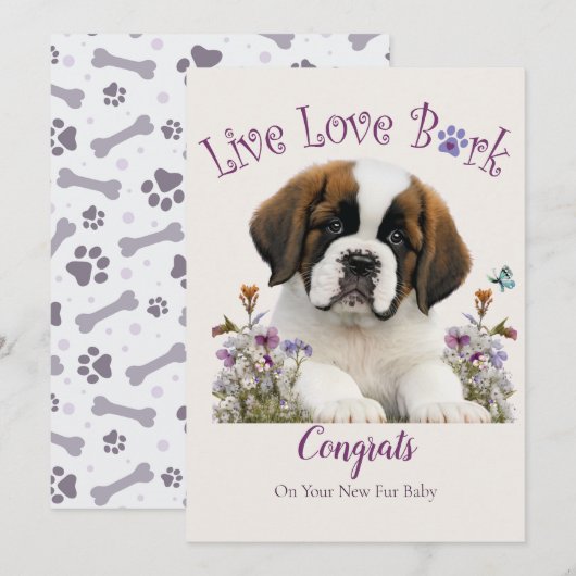 St.-Bernhard-Hunde Adoption, Gotcha-Tag Karte (Vorne/Hinten)