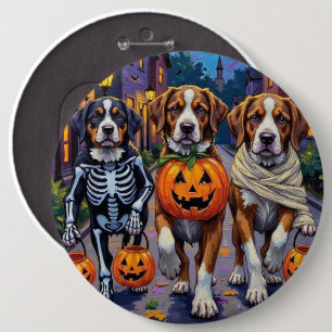 St.-Bernhard-Hunde in Halloween-Kostümen Button