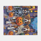 St.-Bernhard-Hunde in Halloween-Kostümen Fleecedecke (Vorderseite (Horizontal))