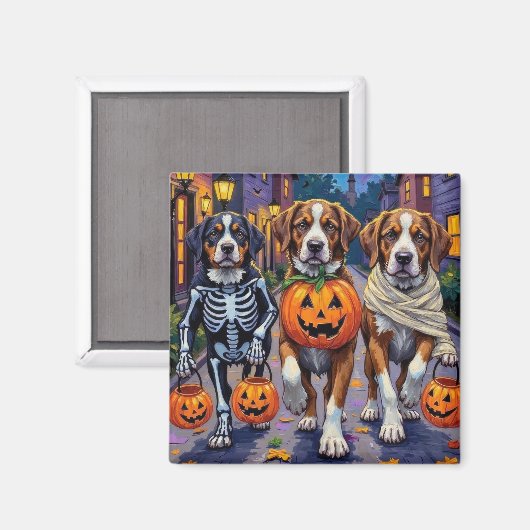 St.-Bernhard-Hunde in Halloween-Kostümen Magnet (Vorderseite/Rückseite)