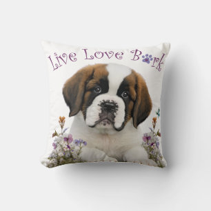 St. Bernhard Hundemama Blumenmuster Kissen