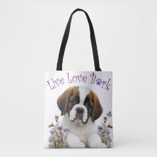 St. Bernhard Hundemama Blumenmuster Tasche