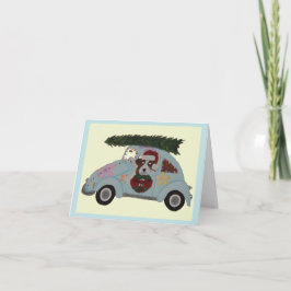 St. Bernhard in Hippie-Auto zu Weihnachten Einladung