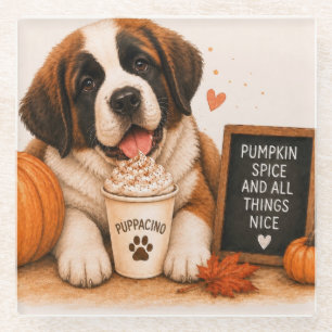 St. Bernhard Kürbis-Gewürz-Puppaccino Glasuntersetzer