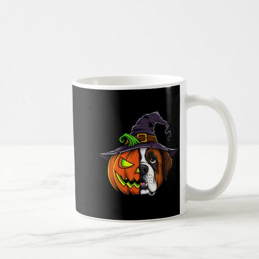 St. Bernhard Kürbis Jack O Lantern Halloween Männe Kaffeetasse (Rechts)