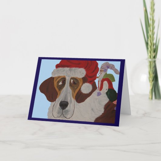 St. Bernhard mit einem Elf Karte (Vorderseite)