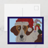St. Bernhard mit einem Elf Postkarte (Vorne/Hinten)