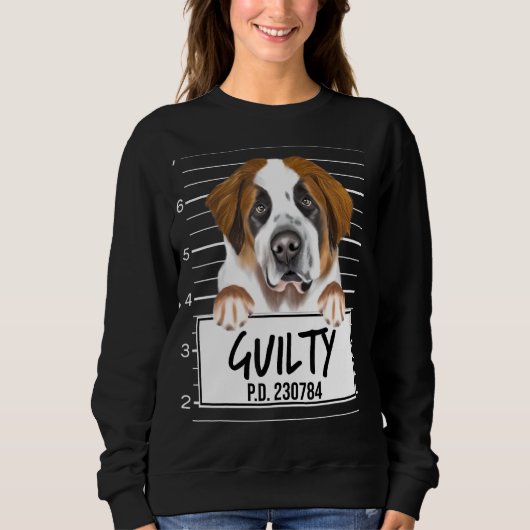 St.-Bernhard-Mugshot-schuldiger Hund Sweatshirt (Vorderseite)