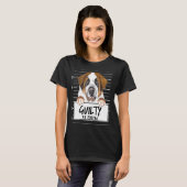 St.-Bernhard-Mugshot-schuldiger Hund T-Shirt (Vorne ganz)