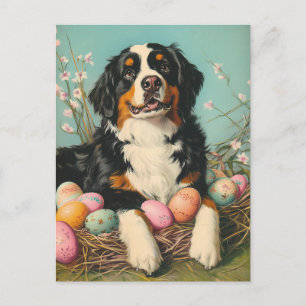 St. Bernhard Ostern im Vintage-Stil Postkarte