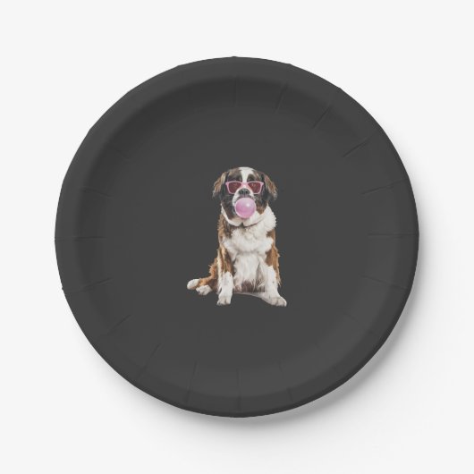 St. Bernhard Pappteller (Vorderseite)