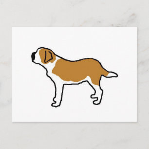 St.-Bernhard-Silhouette orange und weiß Postkarte