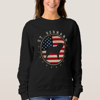 St. Bernhard USA-Flagge 4. Juli Hundemutter Vater Sweatshirt
