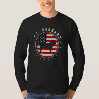 St. Bernhard USA-Flagge 4. Juli Hundemutter Vater T-Shirt