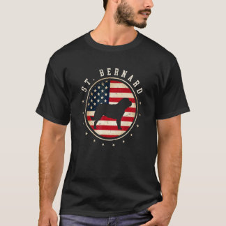 St. Bernhard USA-Flagge 4. Juli Hundemutter Vater T-Shirt