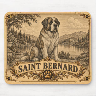 St. Bernhard, Vintage Heritage Dog Mousepad