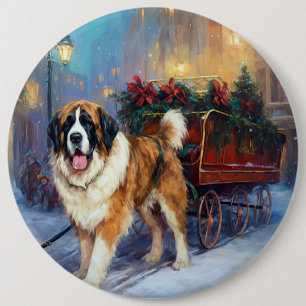 St. Bernhard Weihnachtsfestzeit Button