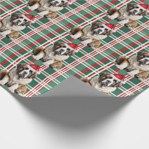 St. Bernhard Weihnachtsmann-Hund Feiertags Plaid W Geschenkpapier