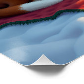 St. Bernhard Winter-Picknick Weihnachtsmalerei Poster (Ecke)