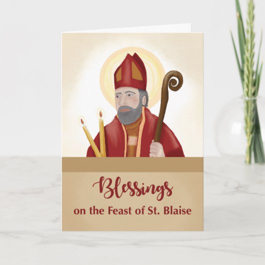 St. Blaise Festtag Segnungen Karte (Vorderseite)