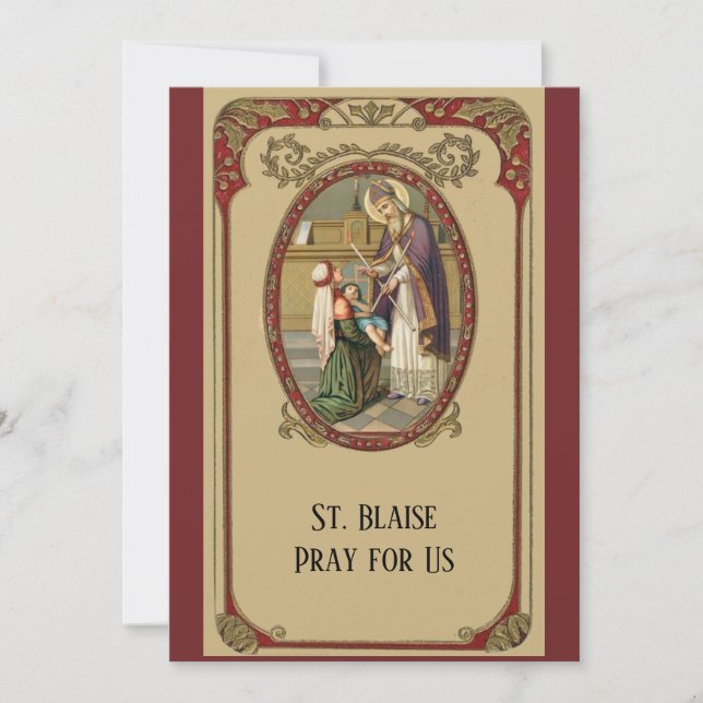 St. Blaise Katholischer Patron Heilige Throat Kran (Vorderseite)