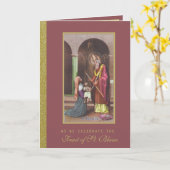 St. Blaise Katholischer Patron Throat Ailments Karte (Gelbe Blume)