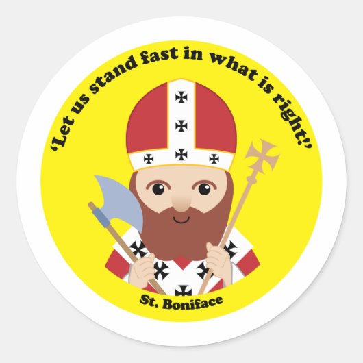 St. Boniface Runder Aufkleber (Vorderseite)